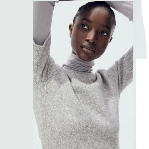 H&M light gray melange sweater dress L - Picture 5 of 7